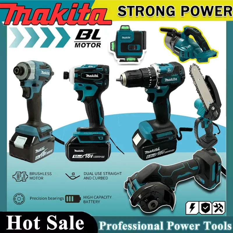 Cordless Drill Driver - Makita Cordless Power Tools Kit Portable