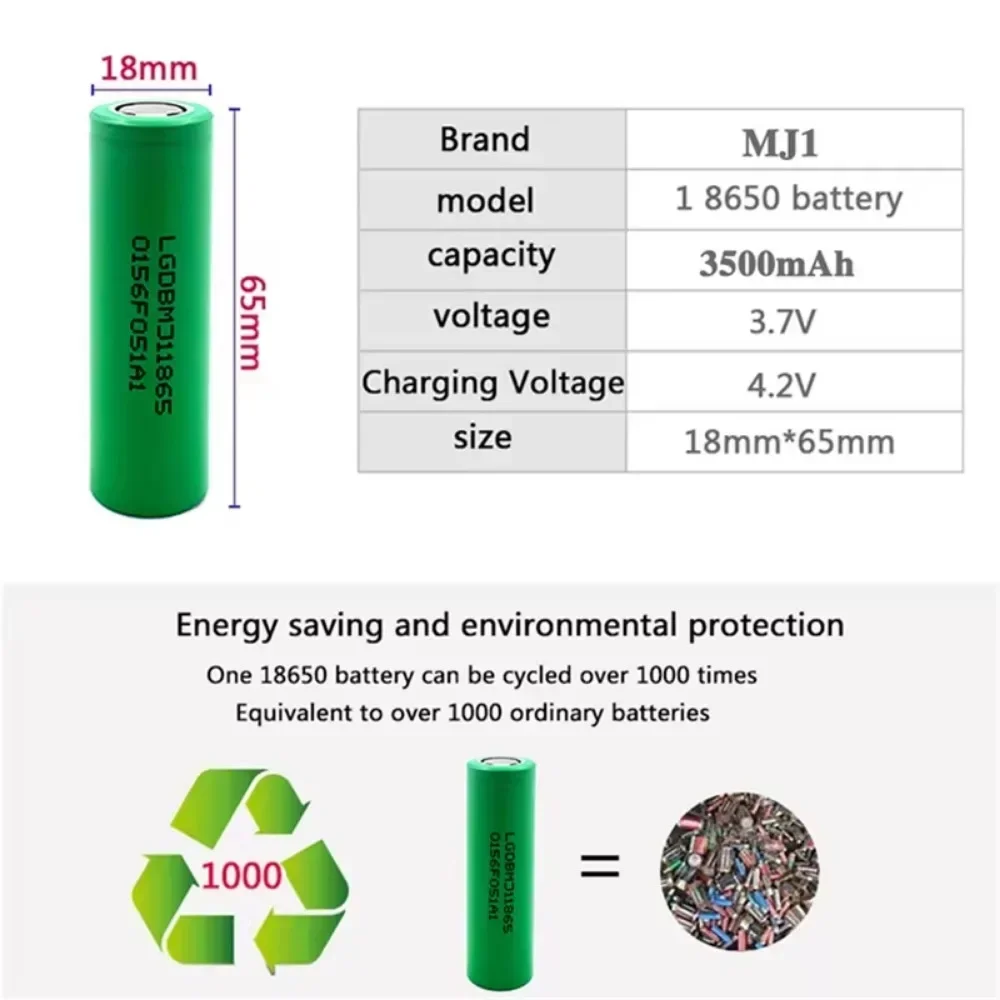 INR18650 MJ1 3500mAh 3.7V 25A  - Power Tools Ltd recension och pris